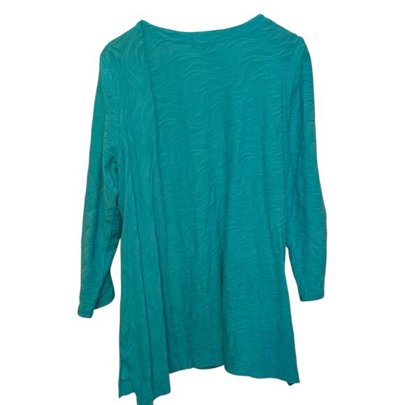 Habitat Size Large Turquoise Textured Single Pocket Tunic Blouse - Picture 4 of 8
